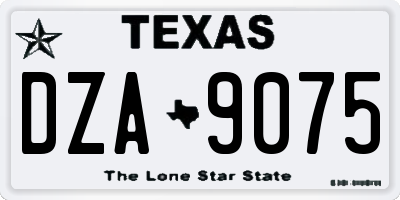 TX license plate DZA9075