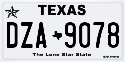 TX license plate DZA9078