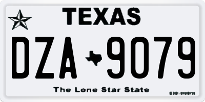 TX license plate DZA9079