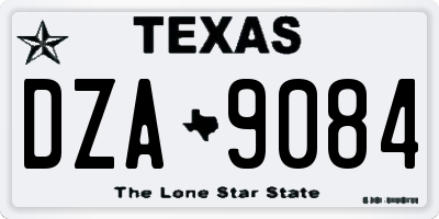 TX license plate DZA9084