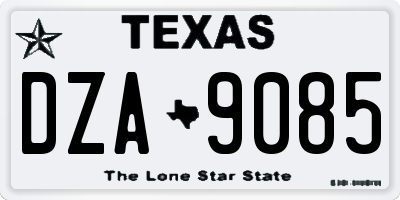 TX license plate DZA9085