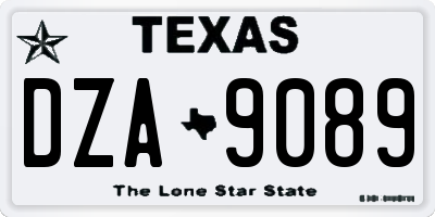 TX license plate DZA9089