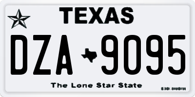 TX license plate DZA9095