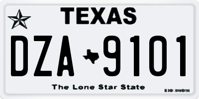 TX license plate DZA9101