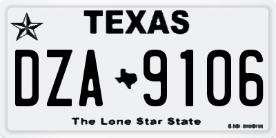 TX license plate DZA9106