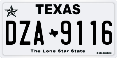 TX license plate DZA9116