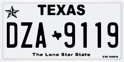 TX license plate DZA9119