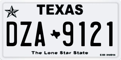 TX license plate DZA9121