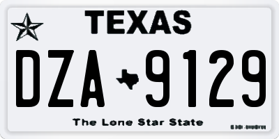 TX license plate DZA9129