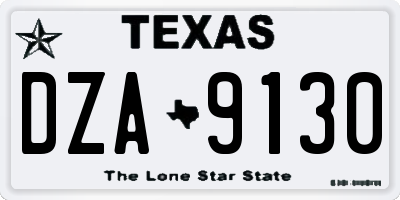 TX license plate DZA9130