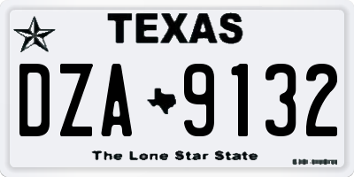 TX license plate DZA9132