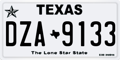 TX license plate DZA9133