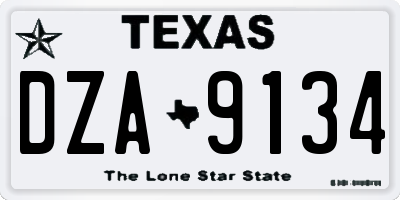 TX license plate DZA9134