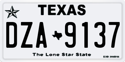 TX license plate DZA9137