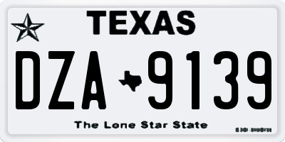 TX license plate DZA9139