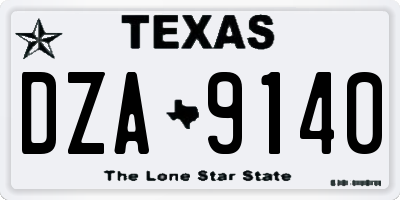 TX license plate DZA9140