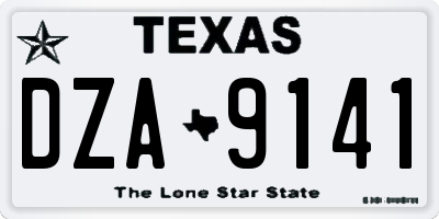 TX license plate DZA9141
