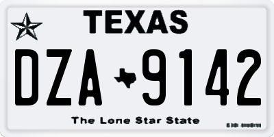 TX license plate DZA9142