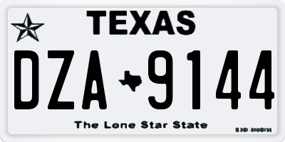TX license plate DZA9144