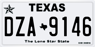TX license plate DZA9146