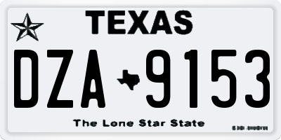 TX license plate DZA9153