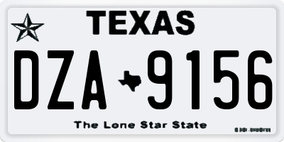 TX license plate DZA9156