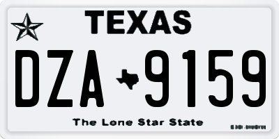 TX license plate DZA9159