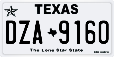 TX license plate DZA9160
