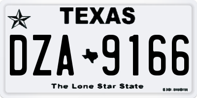 TX license plate DZA9166
