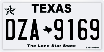 TX license plate DZA9169
