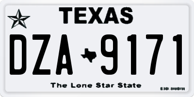 TX license plate DZA9171