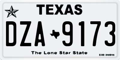 TX license plate DZA9173