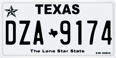 TX license plate DZA9174