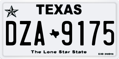TX license plate DZA9175