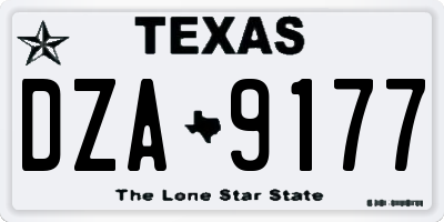 TX license plate DZA9177