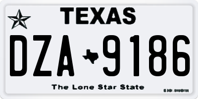 TX license plate DZA9186