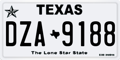 TX license plate DZA9188