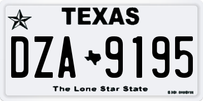 TX license plate DZA9195