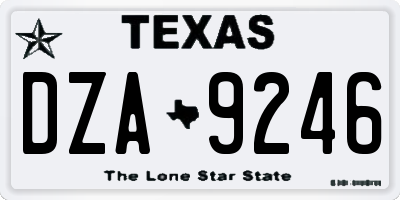 TX license plate DZA9246