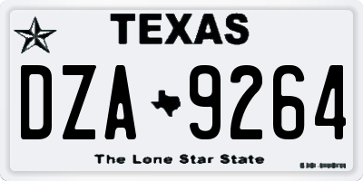 TX license plate DZA9264