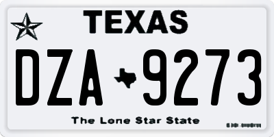 TX license plate DZA9273
