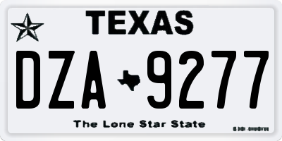 TX license plate DZA9277
