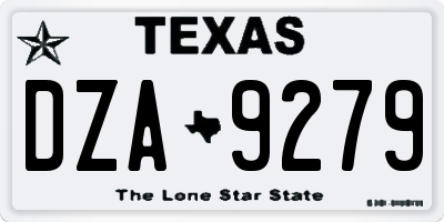 TX license plate DZA9279