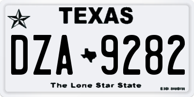 TX license plate DZA9282