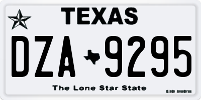 TX license plate DZA9295