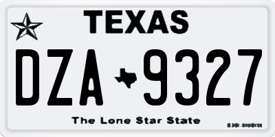 TX license plate DZA9327