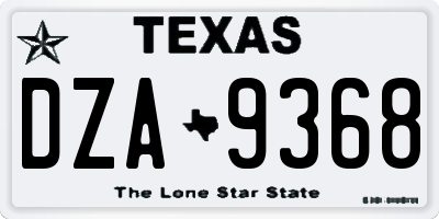 TX license plate DZA9368