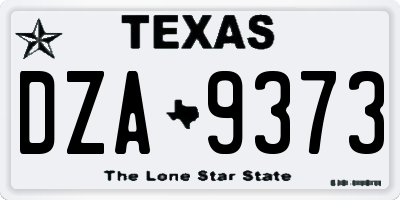 TX license plate DZA9373