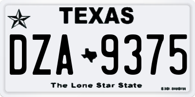 TX license plate DZA9375