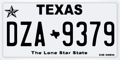 TX license plate DZA9379